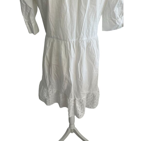 ZARA White Shirt Sun Collared Dress Size Medium - Picture 4 of 8